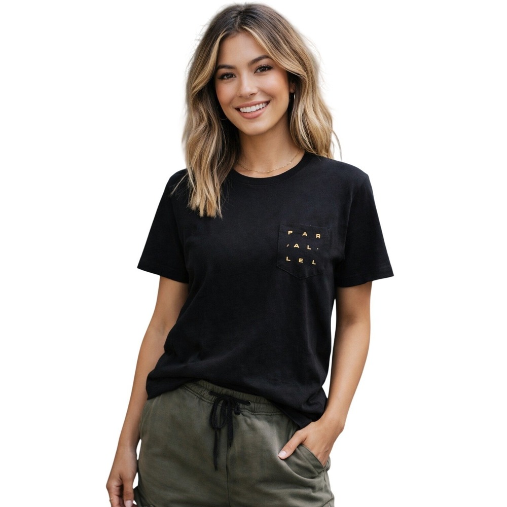 NWOT‎ Kotn Parallel Graphic T-Shirt Black 100% Egyptian Cotton S Short New